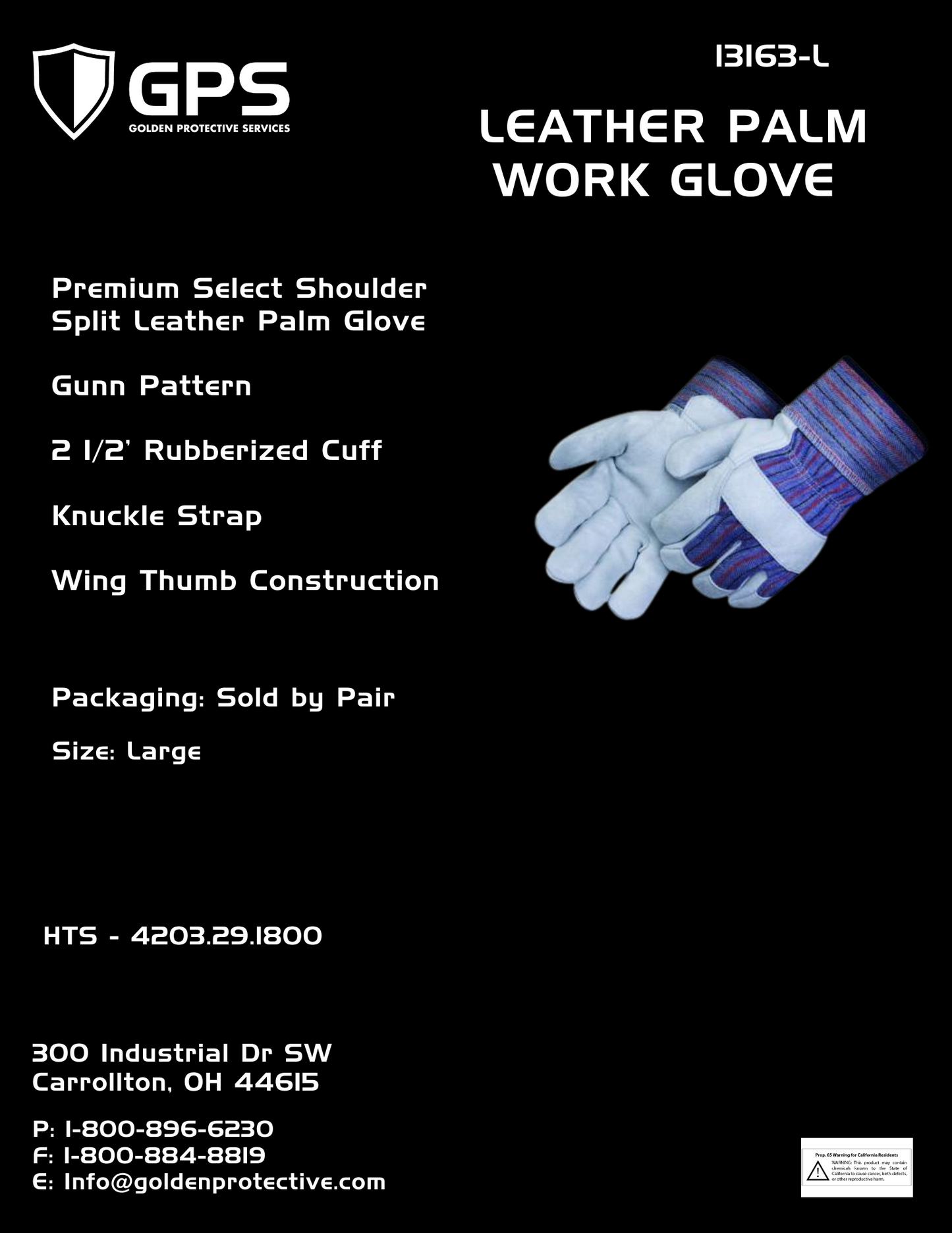Red Steer 13163 Suede Cowhide Work Gloves – Safety Cuff, Wing Thumb (S–XL)