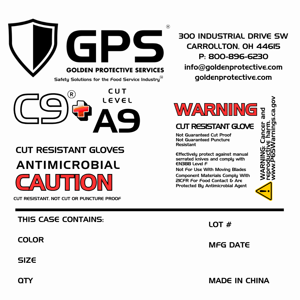 C9+ 10 Gauge Red Cut Resistant Gloves