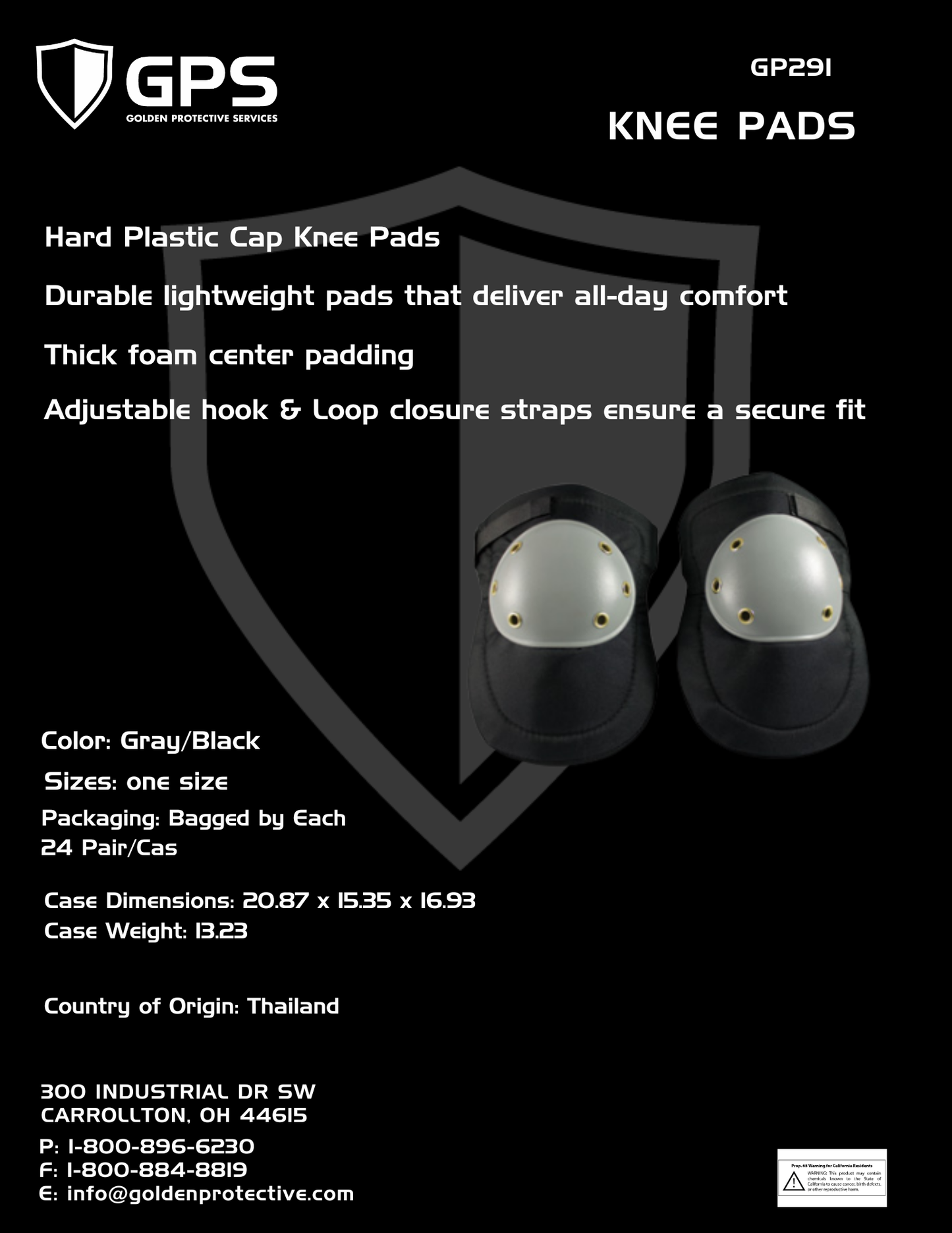 GP1921 Knee Pads with Plastic Knee Cap – Durable All-Day Protection
