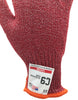C9 Cut Resistant 10 Gauge Red Glove, Antimicrobial, Sizes S-XL, Sold by Each