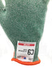 C9 Cut Resistant 10 Gauge, ANSI 6 Green Glove, Antimicrobial, Sizes S-L, Sold by Each