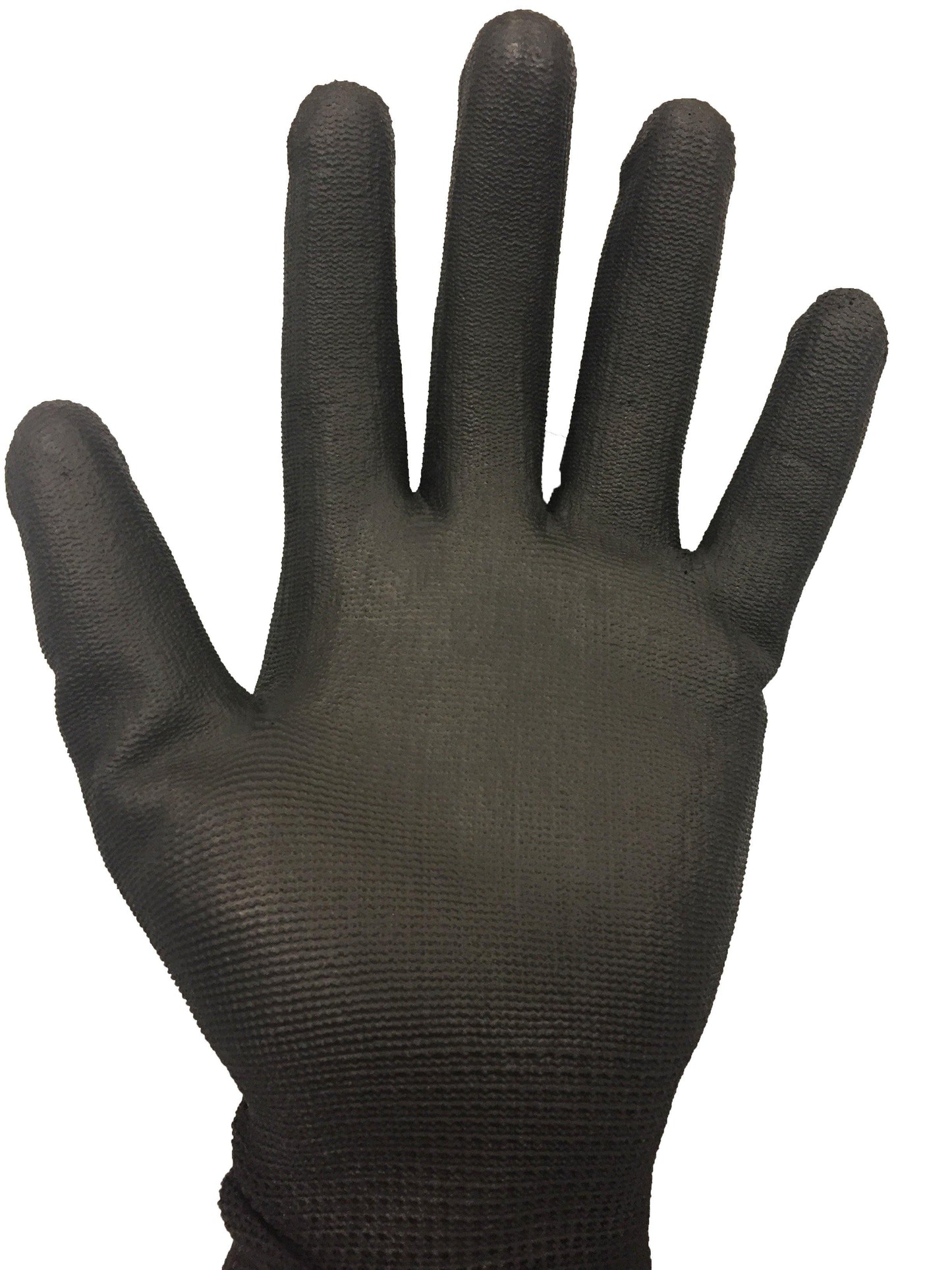 Nylon/Poly Glove W/PU Palm, Black, Sizes S-XL, Sold By Pair - GPSFoodService