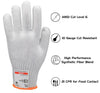 C9, 10 Gauge Cut Resistant White Glove with Hang Up Loop, ANSI Cut Level 6 - Sizes XXS-XXL