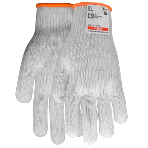 C9, 10 Gauge Cut Resistant White Glove ANSI Cut Level 6 - Sizes XXS-XXL
