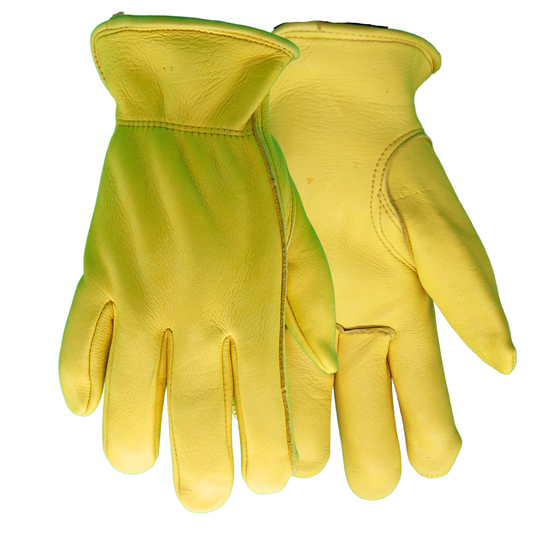 Red Steer 1507 Golden Grain Elkskin Driver Gloves – Keystone Thumb, Elastic Back (S–XL)