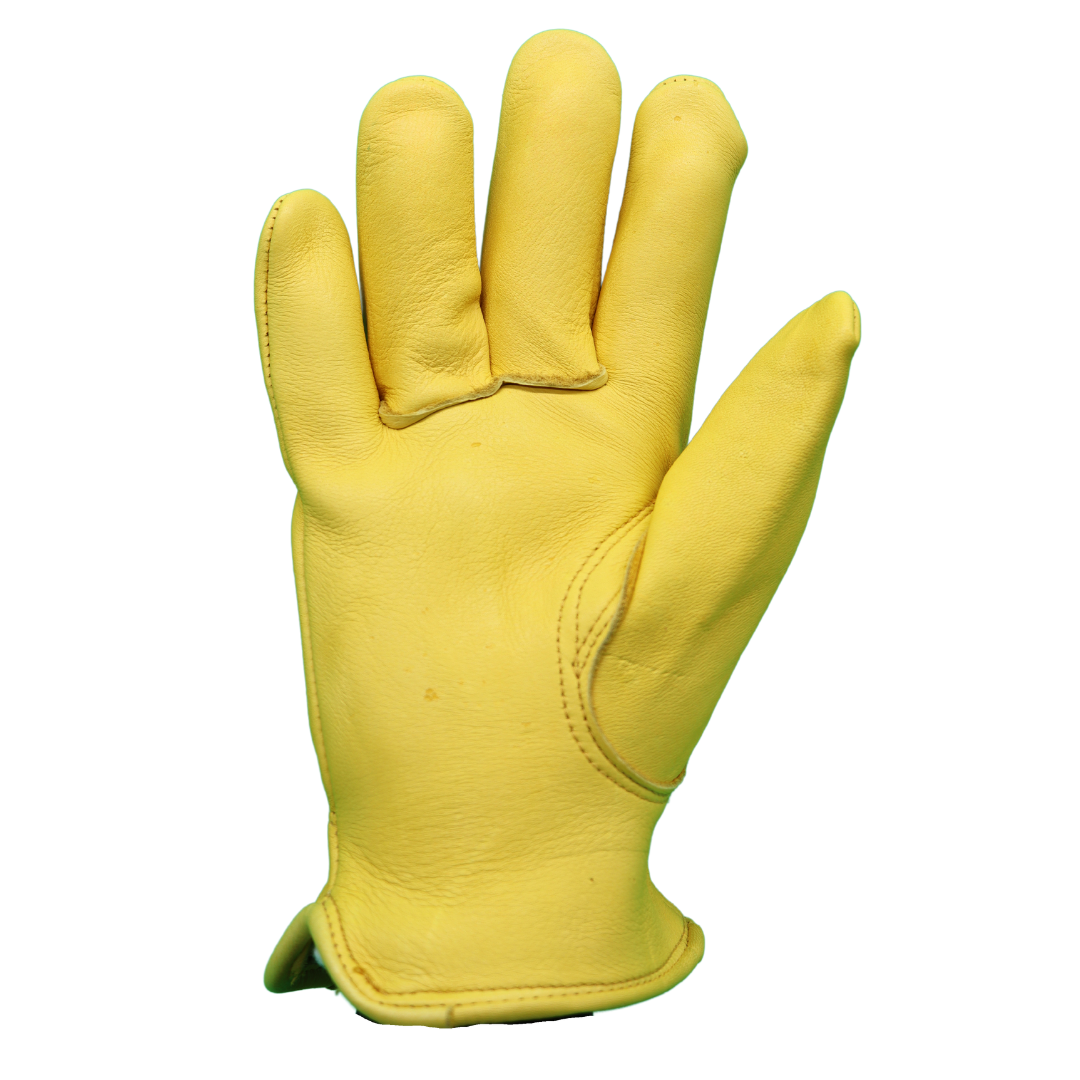 Red Steer 1507 Golden Grain Elkskin Driver Gloves – Keystone Thumb, Elastic Back (S–XL)