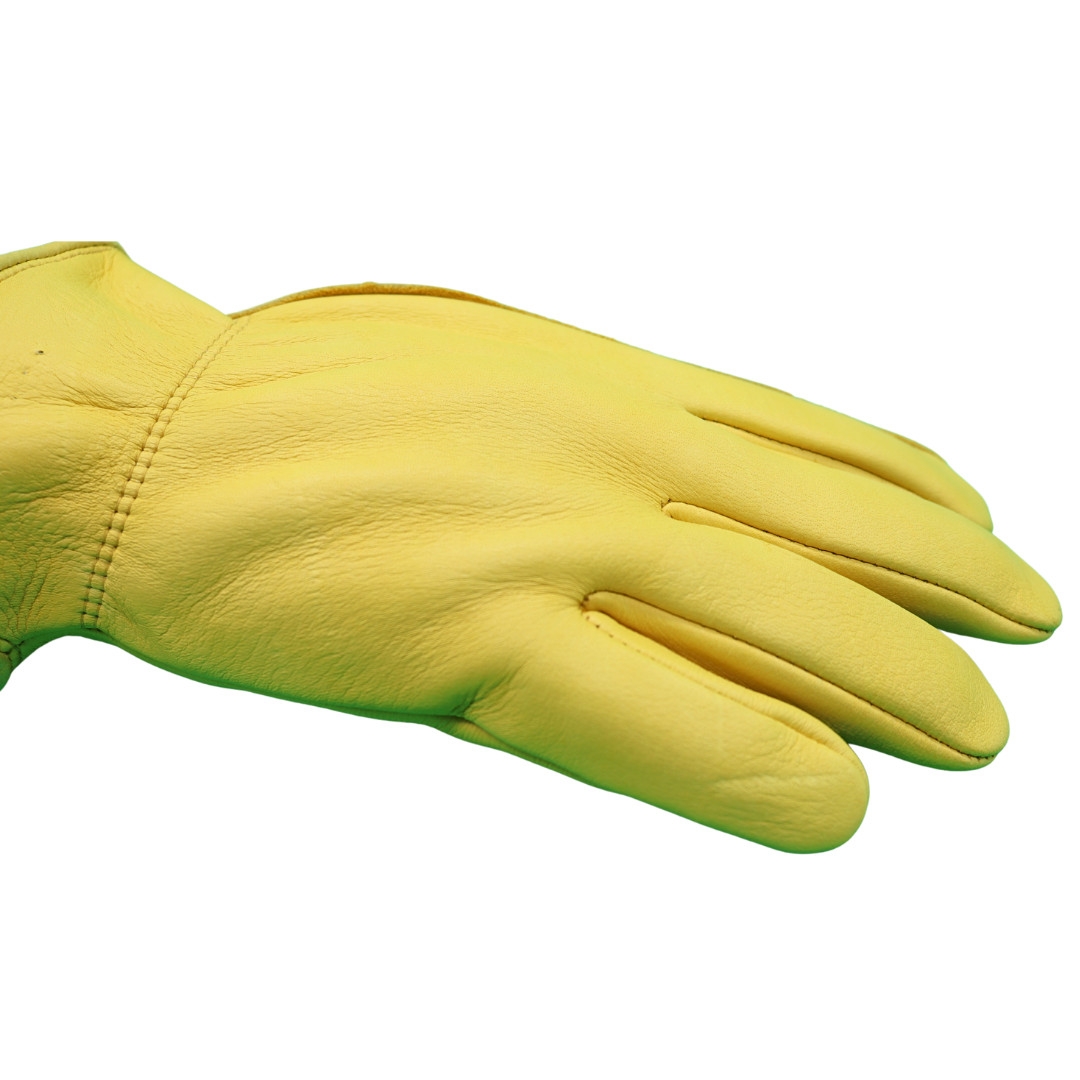 Red Steer 1507 Golden Grain Elkskin Driver Gloves – Keystone Thumb, Elastic Back (S–XL)