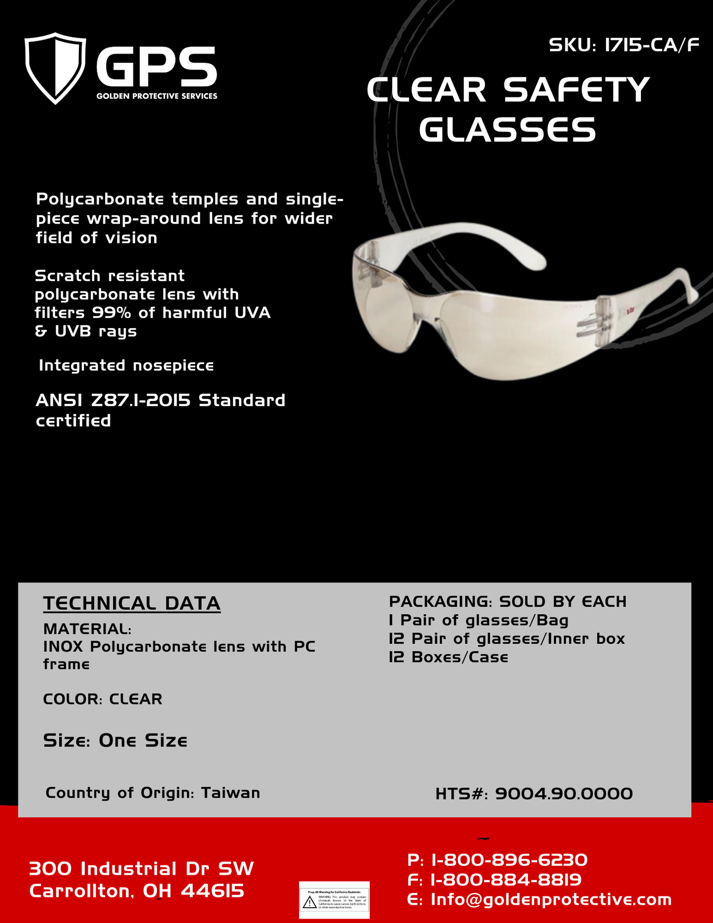 Clear Safety Glasses Anti-Fog