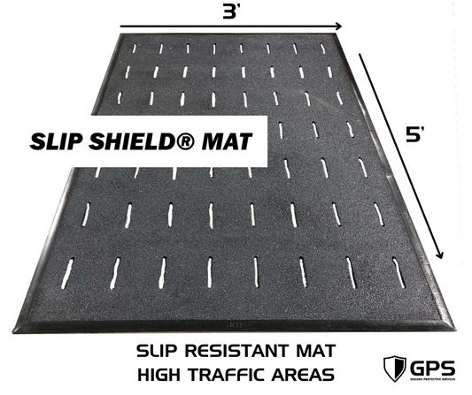 Slip Shield™  3' x 5' Slip Resistant Grit Top Mat with Drainage Slots by GPS