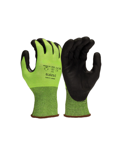 GL621C A5 Cut Resistant Gloves | Level 6 Abrasion | Nitrile Grip Gloves