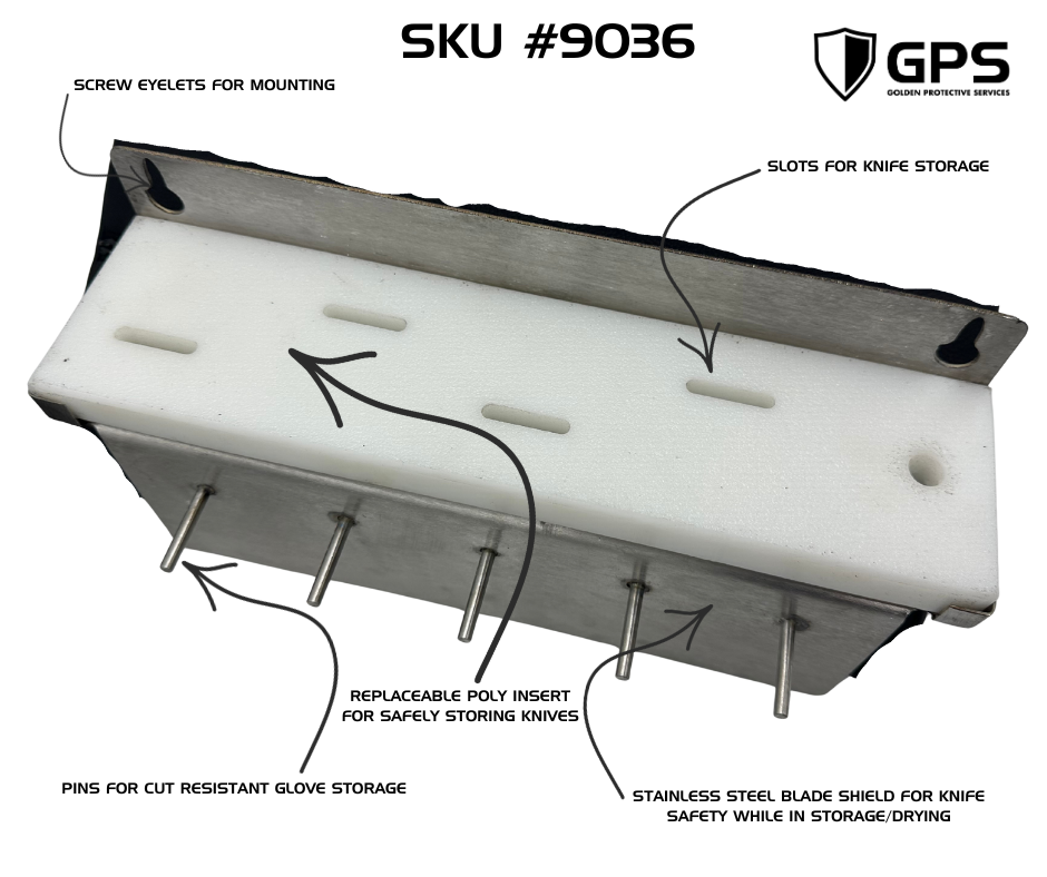 GPS Knife & Cut Glove Storage and Drying Rack – Stainless Steel | Part #9036