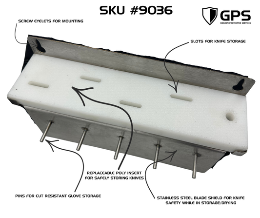 GPS Knife & Cut Glove Storage and Drying Rack – Stainless Steel | Part #9036