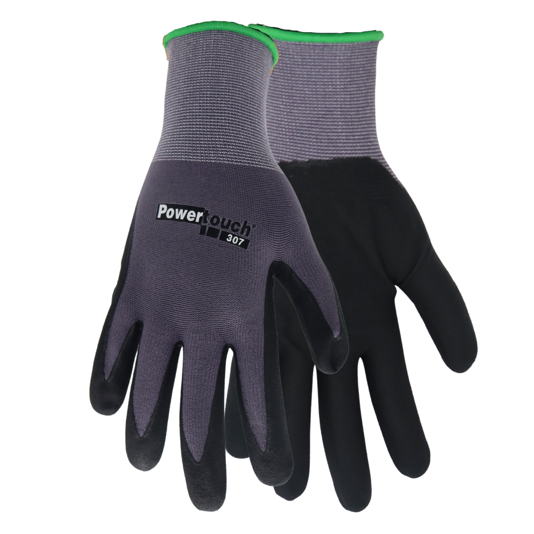Red Steer Palm Coated Work Glove, Gray/Black, Sizes M-XL
