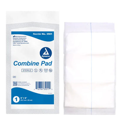 Combine Pads, 5" x 9", Sterile, Non-Woven, White Polyprop Phobic