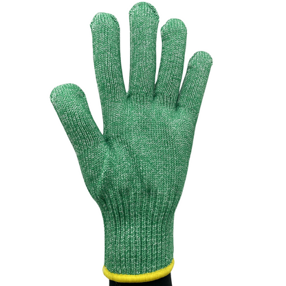 C9 Cut Resistant 10 Gauge, ANSI 6 Green Glove, Antimicrobial