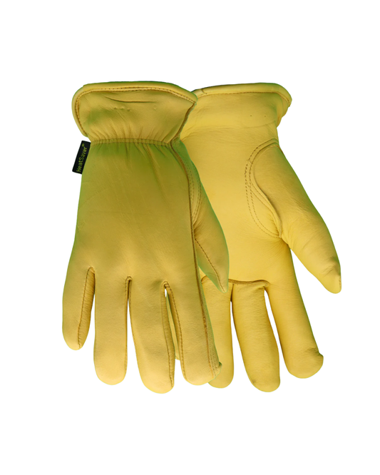 5505 Yellow Deerskin Driver’s Gloves – Thermal Lined – Keystone Thumb