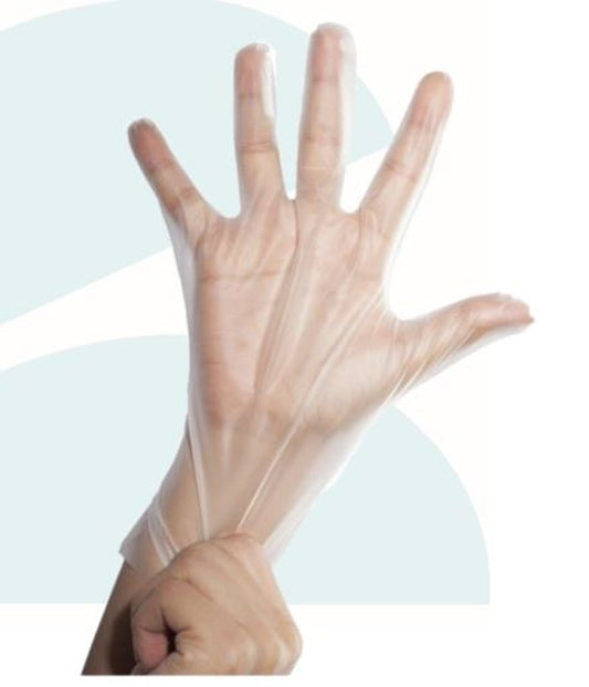 Disposable Clear Poly Hybrid Stretch Gloves