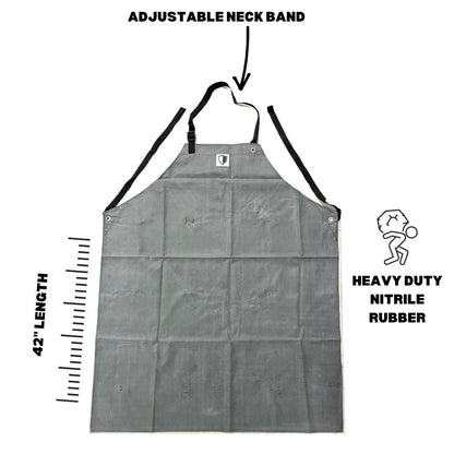 Oil Shield® Hycar, Black Nitrile Rubber Apron Mid-Weight 42", Food Service Safety