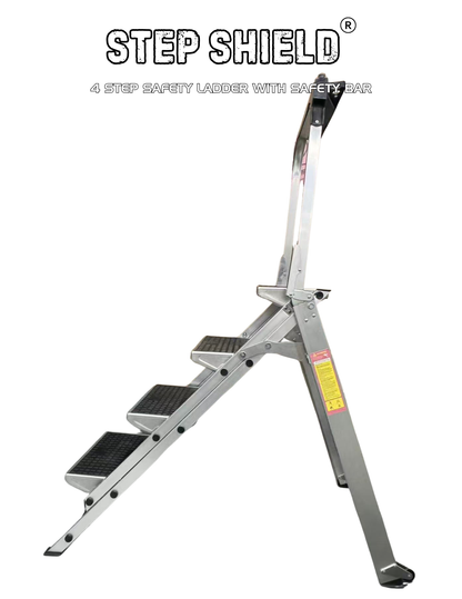 Step Shield 4 Step Safety Ladder with Safety Bar
