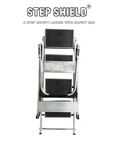 Step Shield 4 Step Safety Ladder with Safety Bar