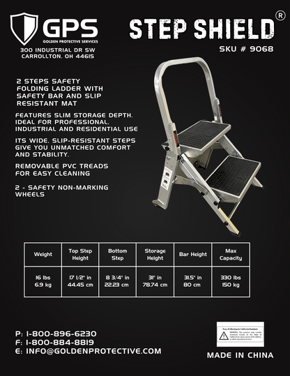 Step Shield Heavy Duty 2 Step Safety Ladder