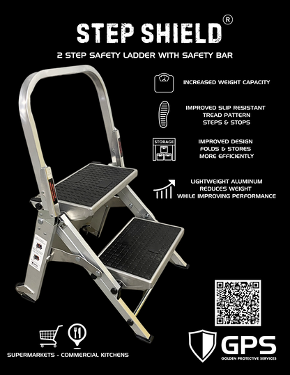 Step Shield Heavy Duty 2 Step Safety Ladder