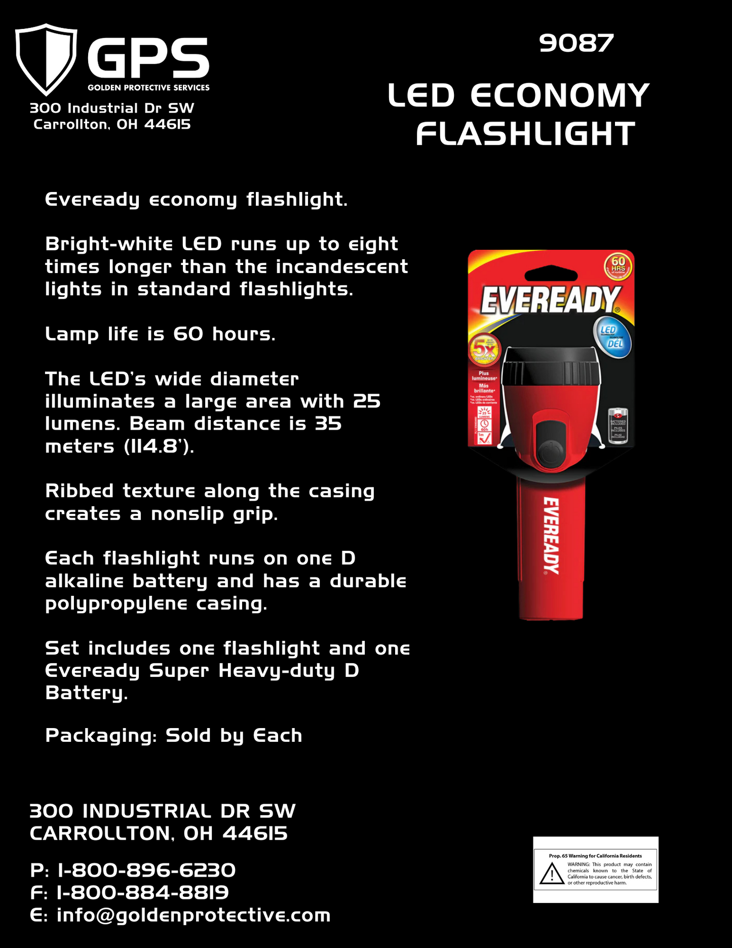 LED Economy Flashlight, 25 Lumen
