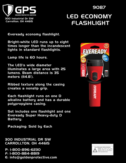LED Economy Flashlight, 25 Lumen