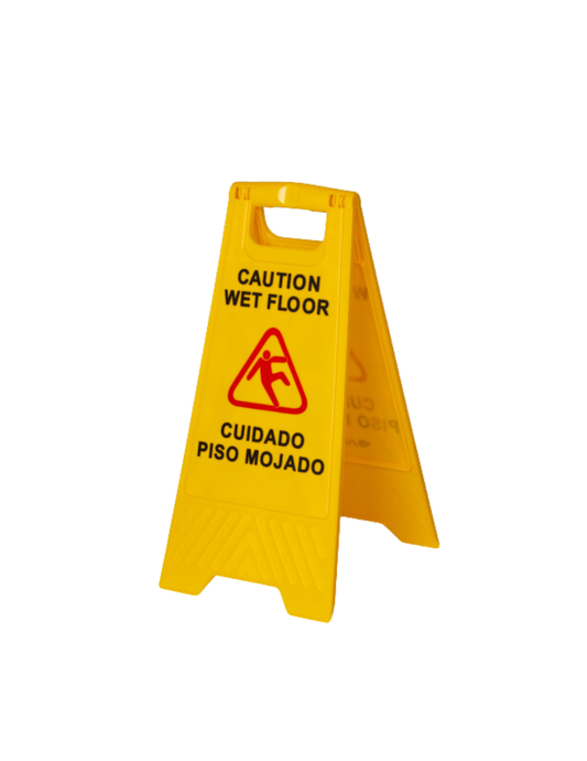 24" Caution Wet Floor Sign – Yellow A-Frame Safety Sign (9098A)