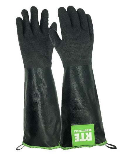 Oil Shield®, 18" (99185RTE) High Temp Neoprene Insulated Gloves, Green Banding & RTE Labeling - Mens Sizes S and L