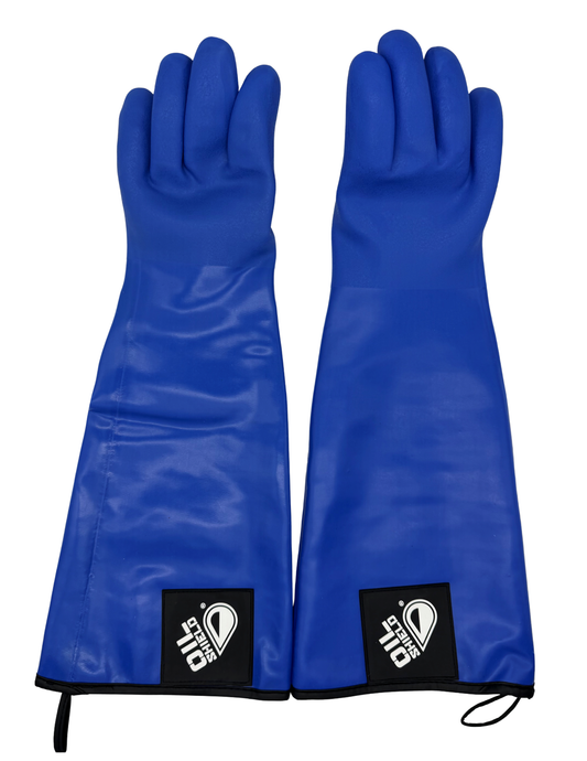 Oil Shield® 99215B 21" BLUE PVC-Coated Heat Resistant Gloves with Antimicrobial Liner