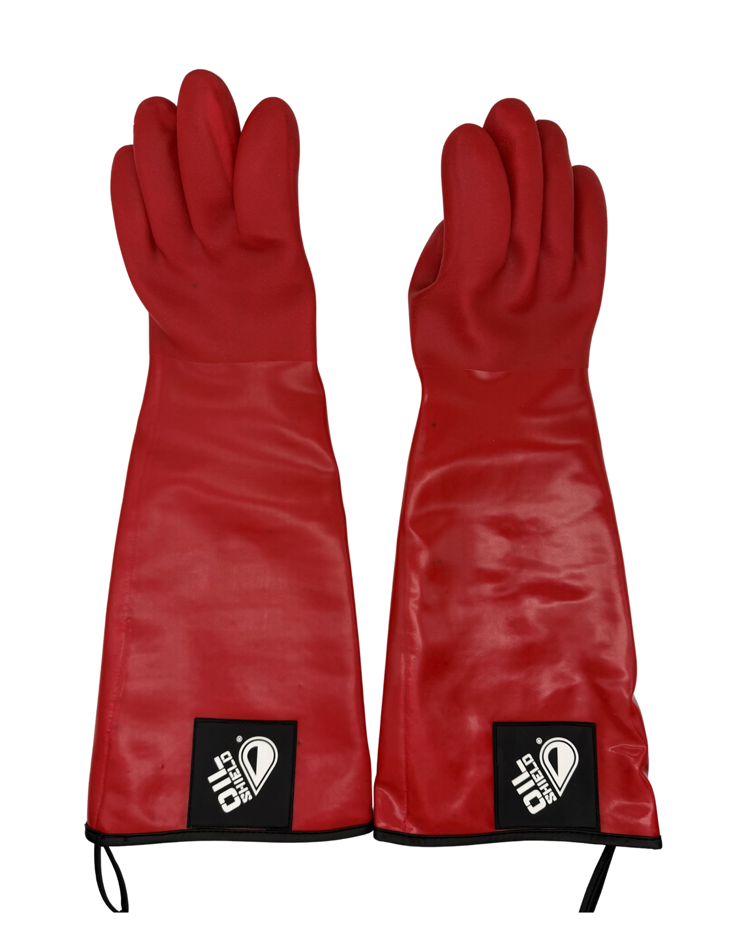 Oil Shield® 99215R 21" RED PVC-Coated Heat Resistant Gloves with Antimicrobial Liner