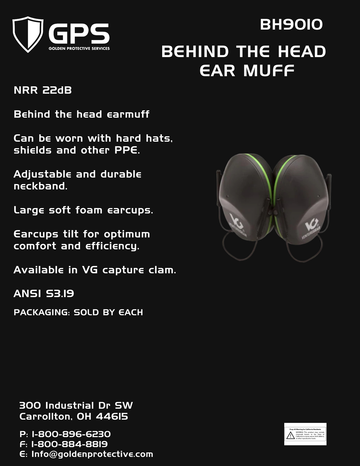 EAR MUFF, BEHIND THE HEAD