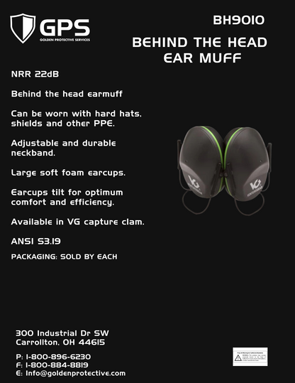 EAR MUFF, BEHIND THE HEAD