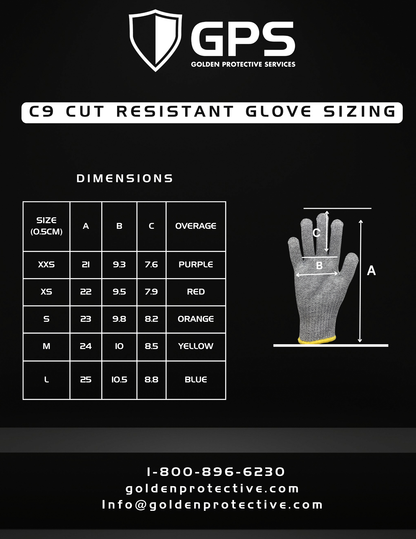 C9, 10 Gauge Cut Resistant Grey Glove