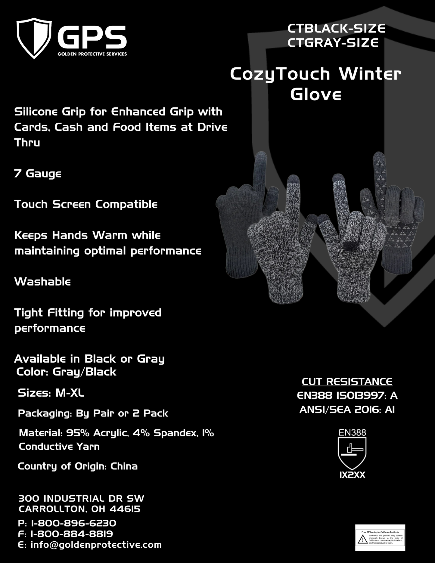 CozyTouch Winter Touchscreen Gloves