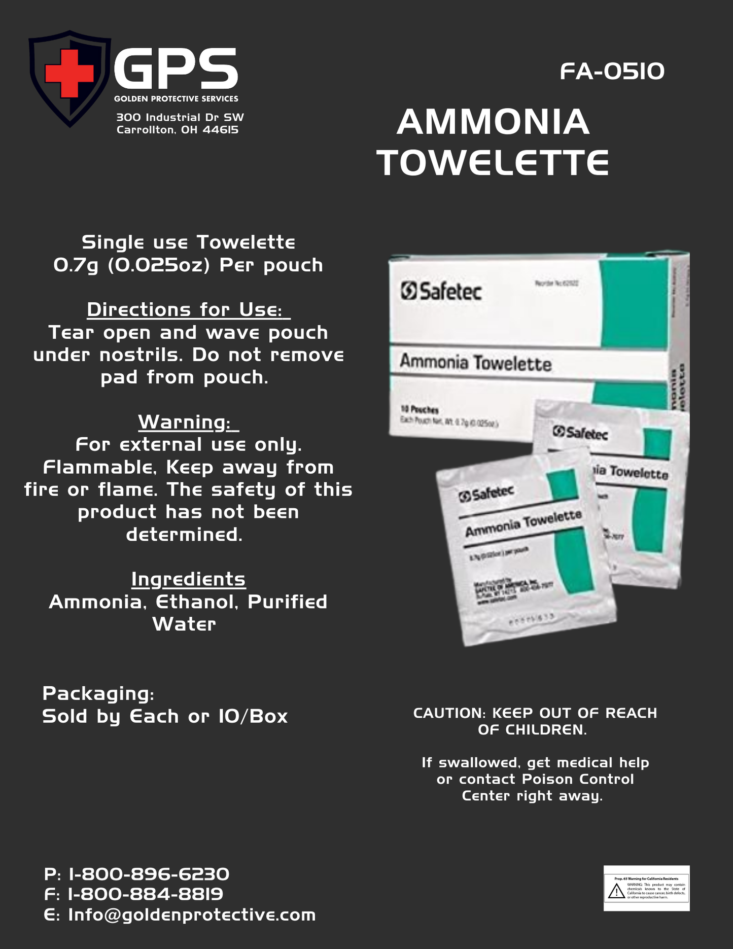 Ammonia Towelette