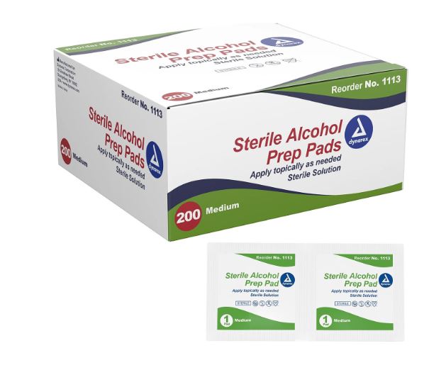 Alcohol Wipe Prep Pads, 70% Isopropyl Alcohol, 200/Box