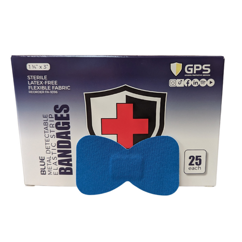 Fingertip Bandage Blue Metal Detectable - 25/Box