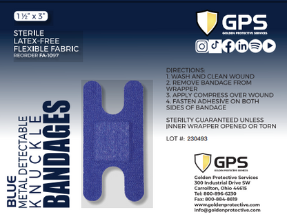 Knuckle Bandage, Blue Metal Detectable