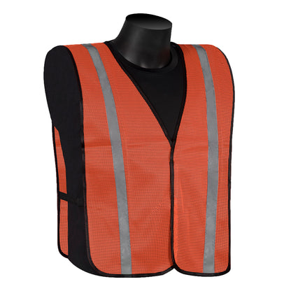 Hi-Viz Safety Orange Reflective Vest, 1" Vinyl Reflective Material