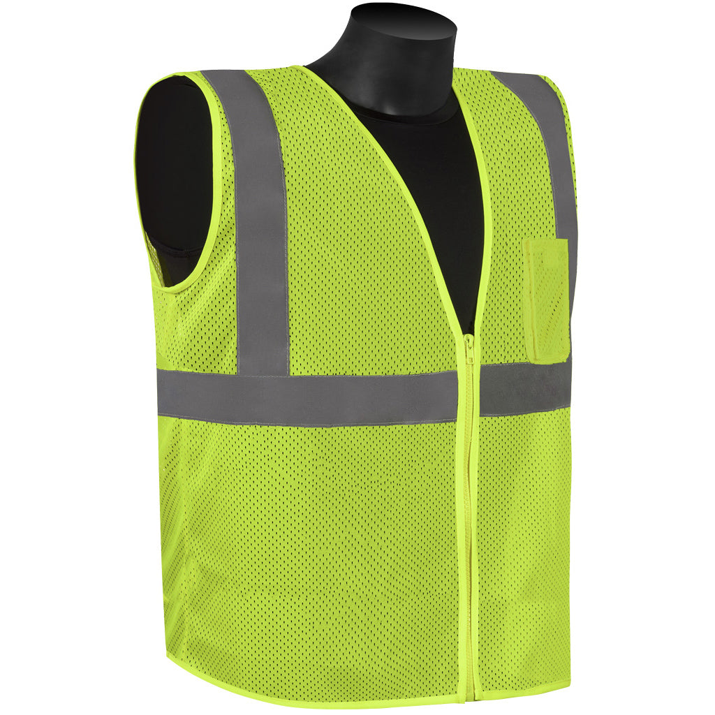Hi-Viz Safety Lime Green Reflective Vest, 1" Vinyl Reflective Material