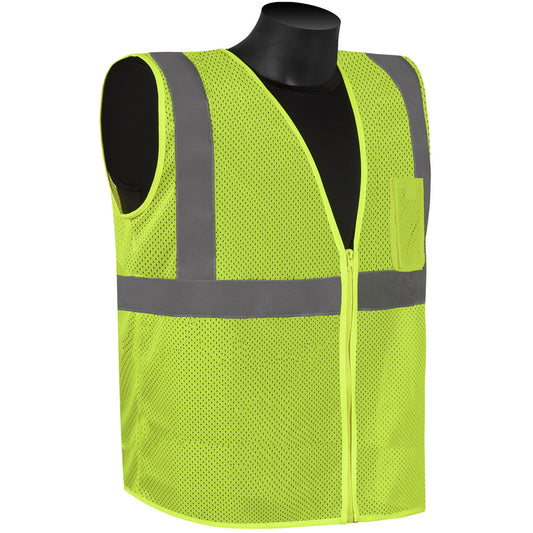Hi-Viz Safety Lime Green Reflective Vest, 1" Vinyl Reflective Material