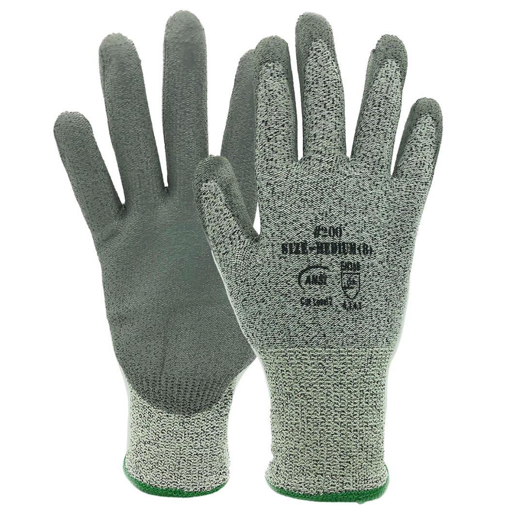 Coated Cut Resistant Box Cutter Safety Glove, ANSI Cut Level 2, Mens Sizes S-XL