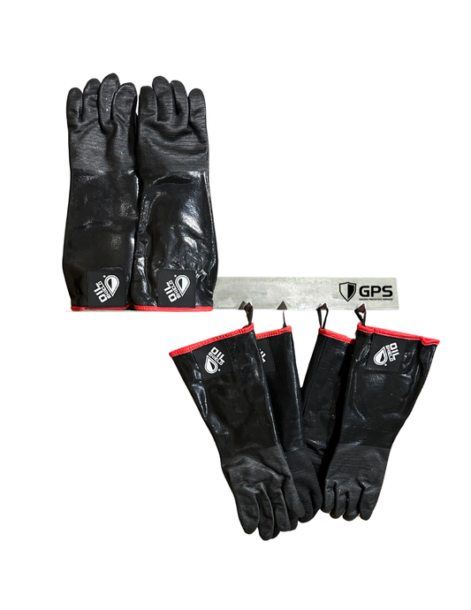 Oil Shield™ Glove Drying & Storage Rack – Stainless Steel, Holds 4 Pairs (Made in USA)