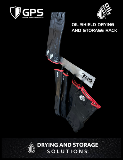 Oil Shield® Stainless Steel Drying & Storage Rack – Glove Holder Wall Mount