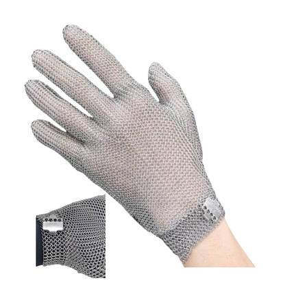 M1160 5-Finger Steel Mesh Glove with Clip – Wrist Length | Cut & Knife Resistant | XXS–XXL