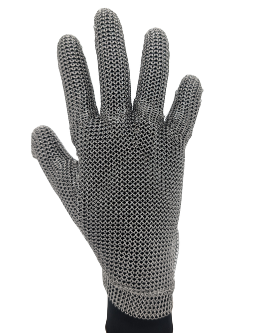 M1160 5-Finger Steel Mesh Glove with Clip – Wrist Length | Cut & Knife Resistant | XXS–XXL