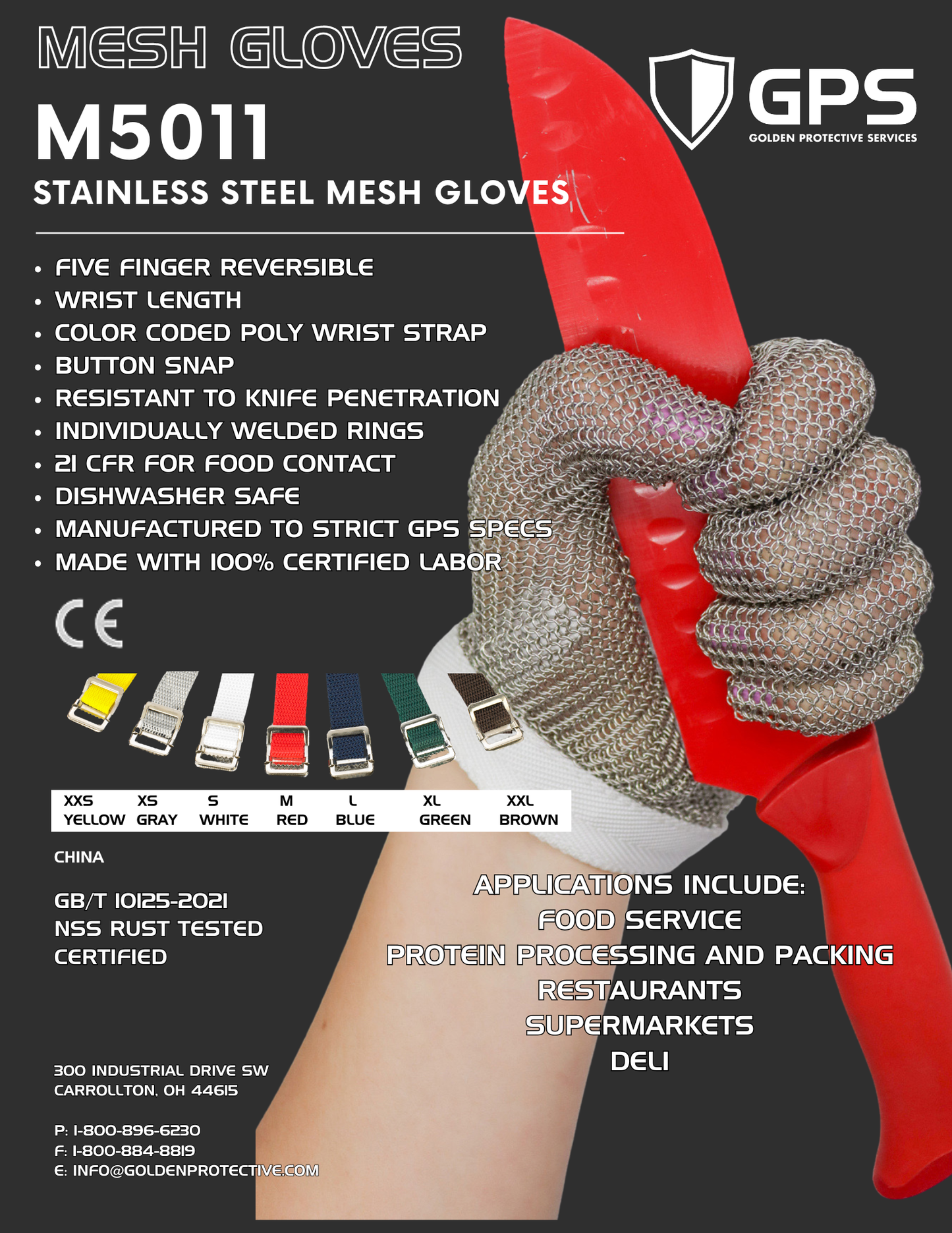 M5011 5-Finger Steel Mesh Gloves