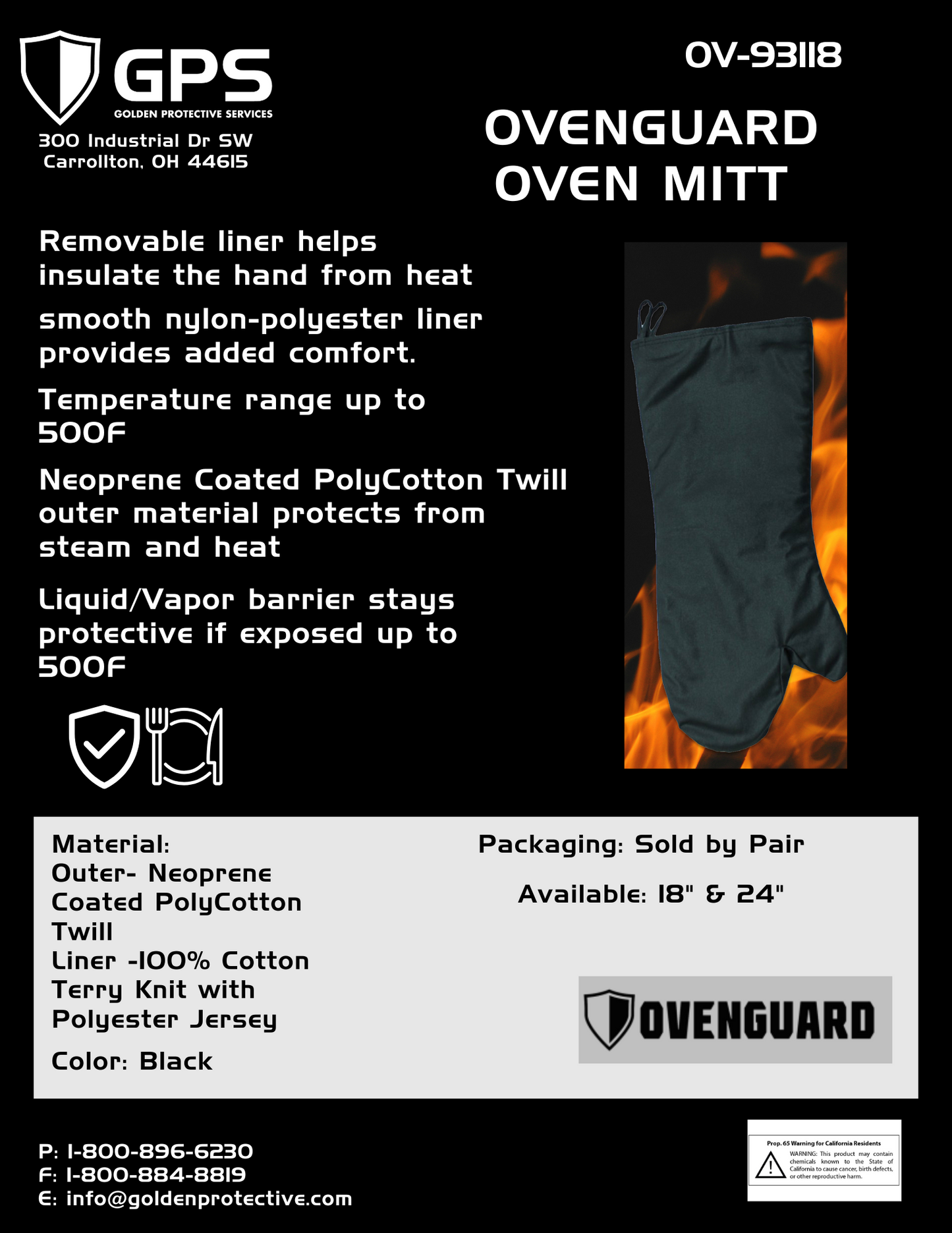 OVENGUARD OVEN MITT 18"